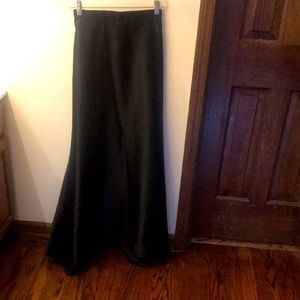Licorice Black Satin Skirt